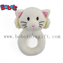 5.5 "felpa linda rellena gato blanco bebé traqueteo juguete
